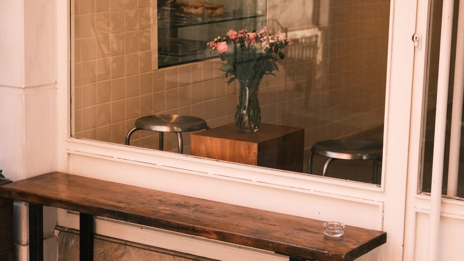 Small Stool in a warm oak palette with layered natural textures — home · Bathrooms
