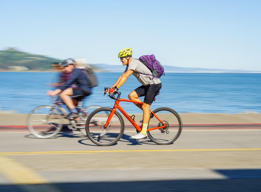Coastal Bike Ride near a public trail — travel · Beach Vacations