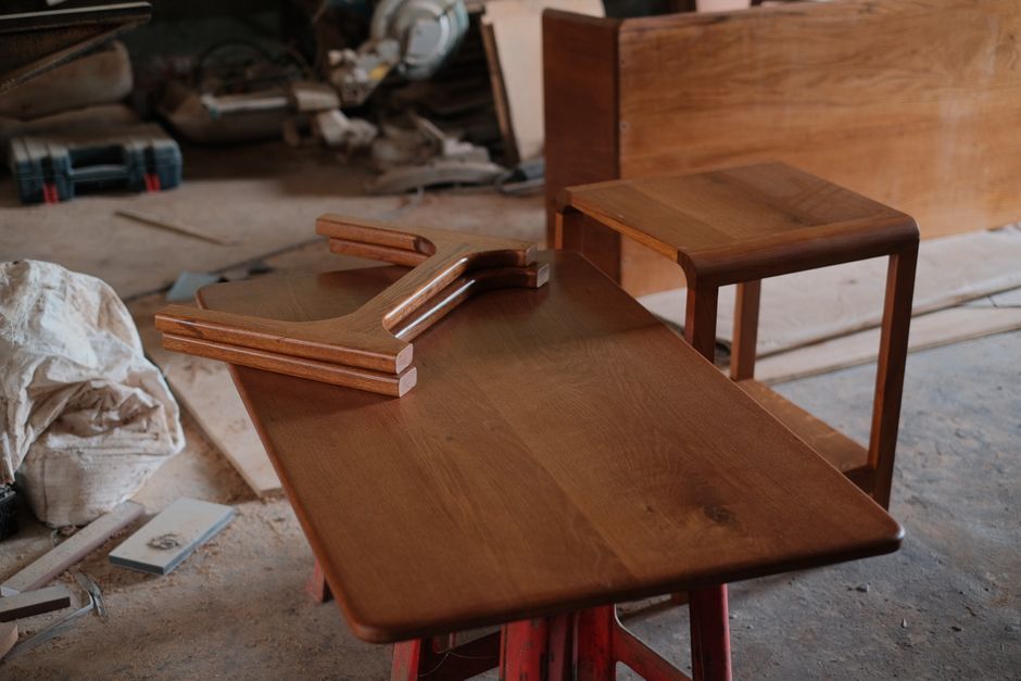 Oak Console around a practical drop zone — home · Home Decor