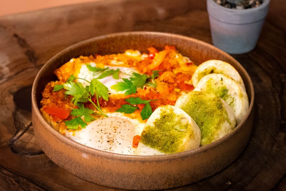 Shakshuka Skillet — shakshuka rushed weekday with herb cream cheese — food · Breakfast & Brunch
