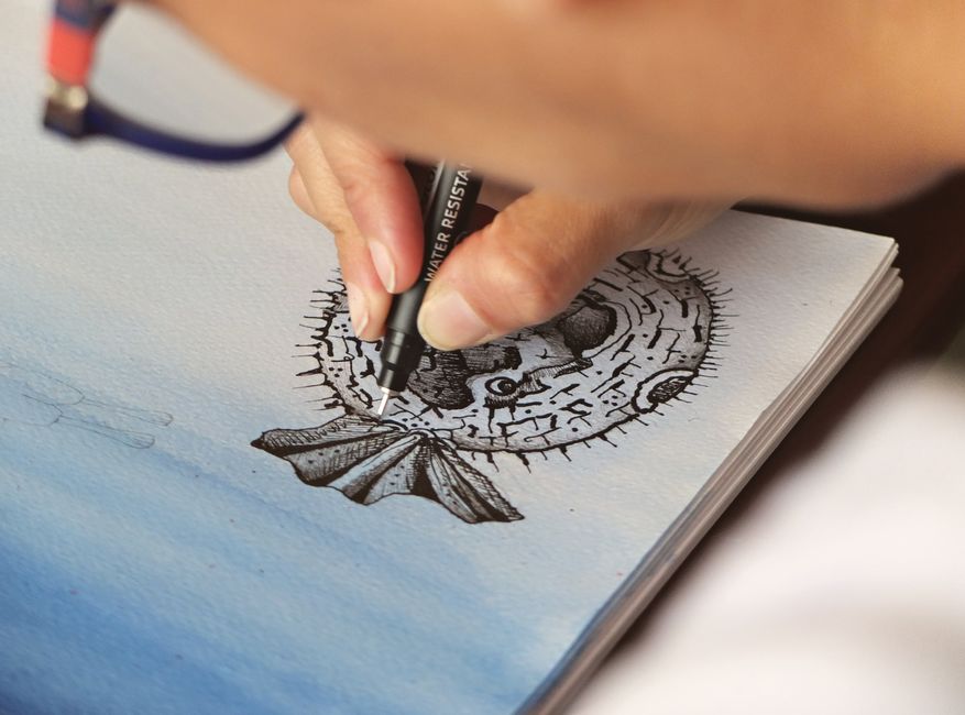 Ink Botanical Sketch for rescuing old materials 2 — diy-creativity · Art & Painting