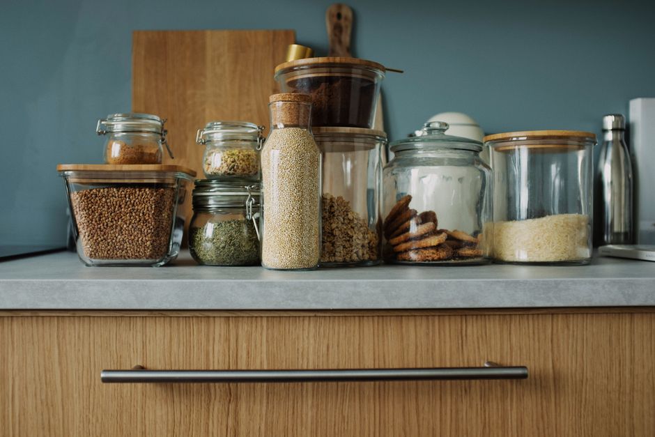 Pantry Zone around a statement mirror — home · Kitchens
