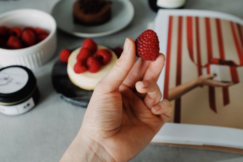 Raspberry Cheesecake Bites with toasted coconut — food · Desserts