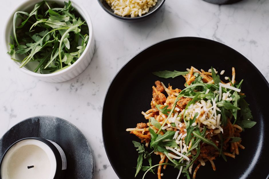 Pasta Night Spread with a signature beverage — food · Food & Hosting