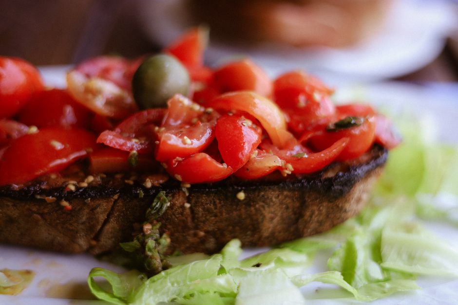 White Bean Bruschetta with feta and herbs — food · Lunch Ideas