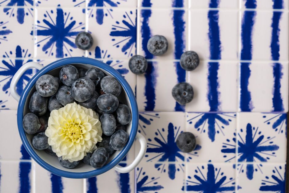 Blueberry Basil Spritz with lime zest — food · Drinks