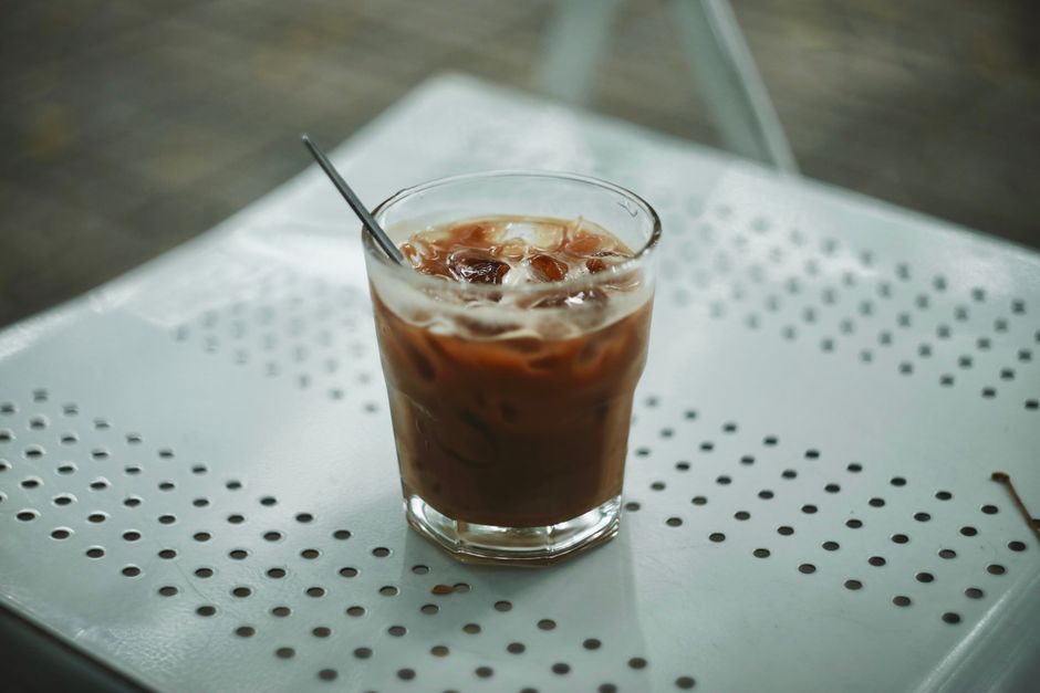 Cardamom Iced Coffee with ginger syrup — food · Drinks