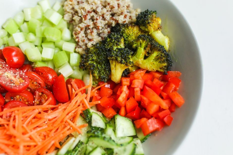 Greek Quinoa Bowl with sesame-lime sauce — food · Lunch Ideas