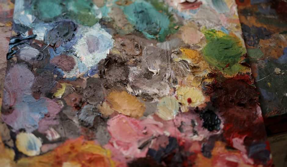 Miniature Gouache Garden — palette knife landscape using air-dry clay — diy-creativity · Art & Painting