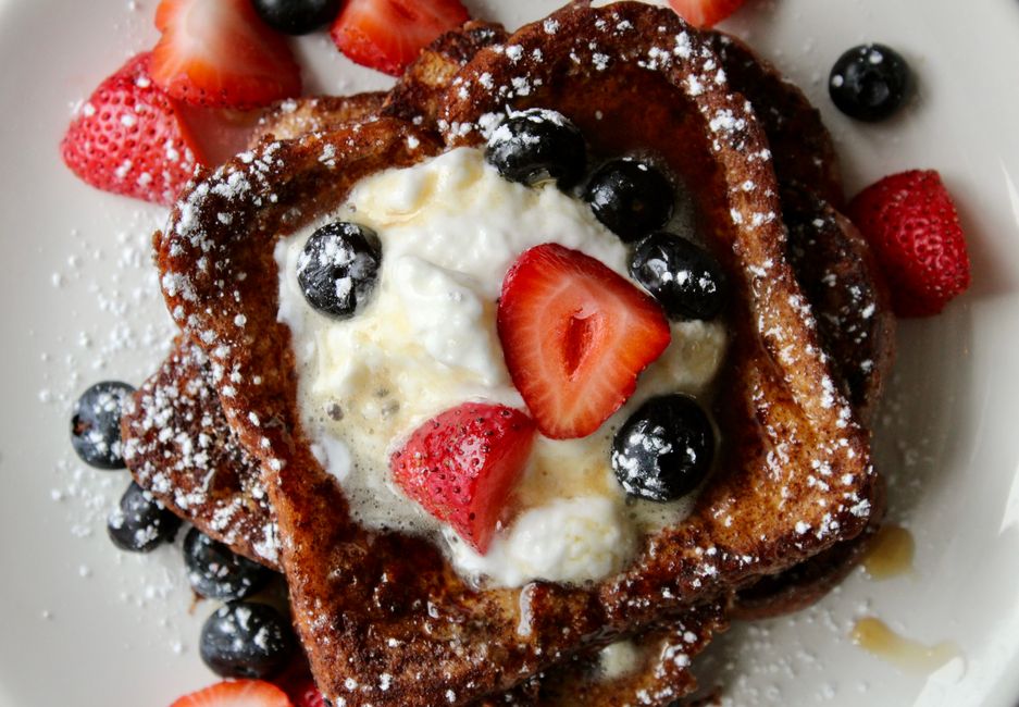 Cinnamon French Toast with honeyed fruit — food · Breakfast & Brunch