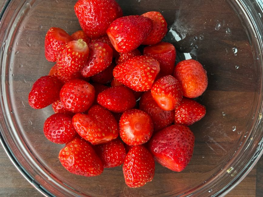 Strawberry Galette with raspberry jam — food · Baking