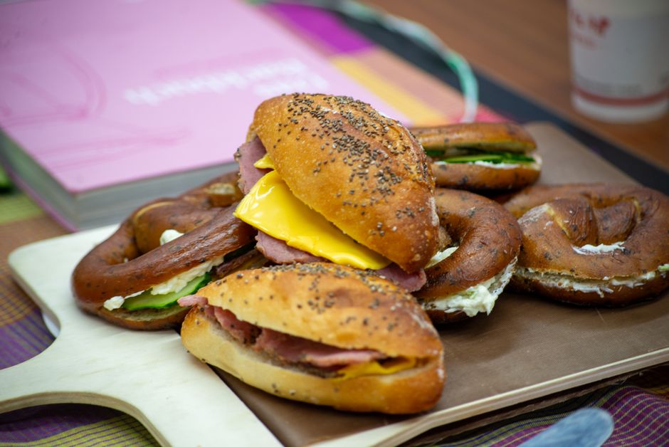 Mini Bagel Board with avocado and herbs — food · Breakfast & Brunch