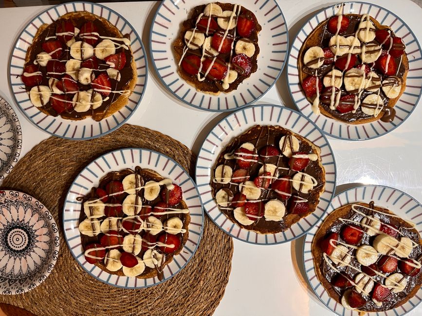 Pancake Art Breakfast around a living-room setup — entertainment · Family Fun