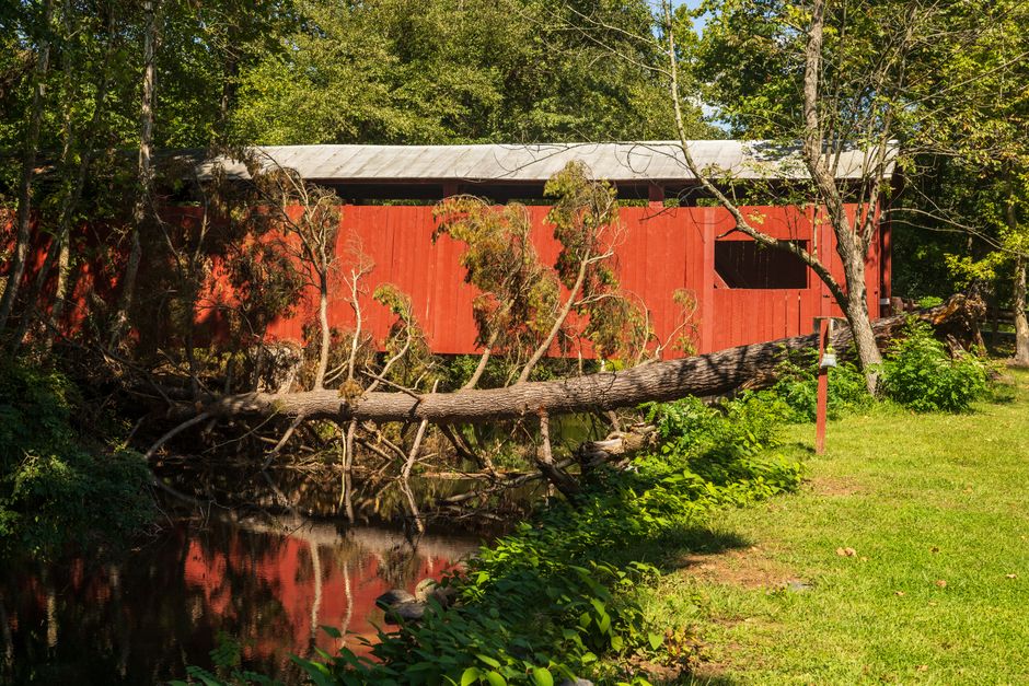Covered Bridge with a scenic picnic — travel · Road Trips