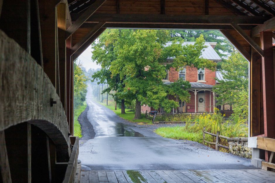 Covered Bridge around an art-filled neighborhood — travel · Road Trips
