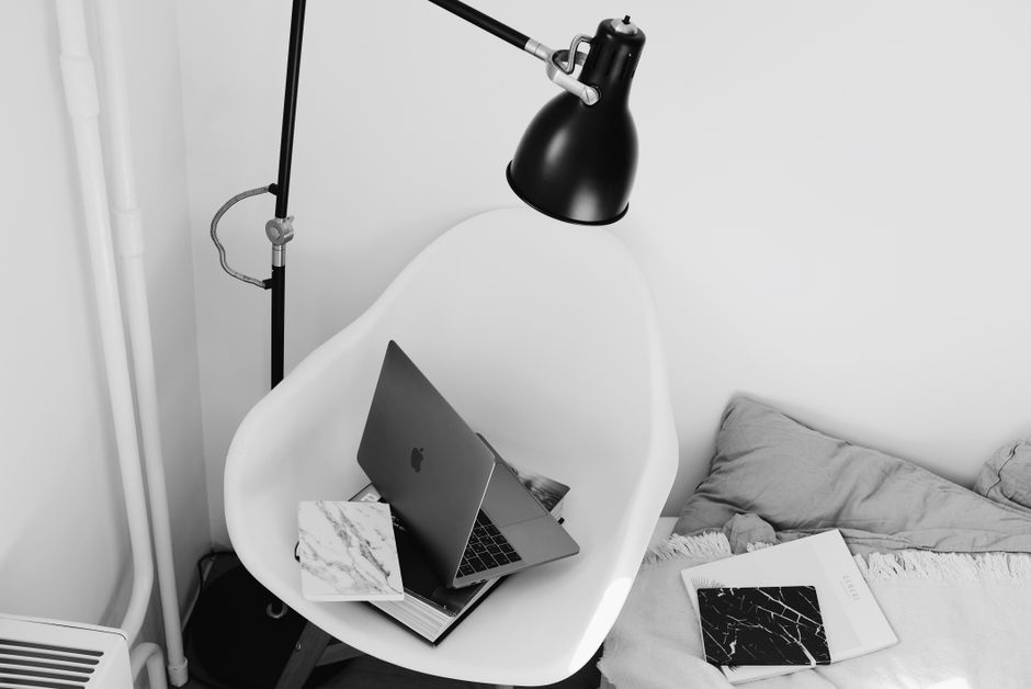 Reading Chair with a gallery-style arrangement — home · Bedrooms