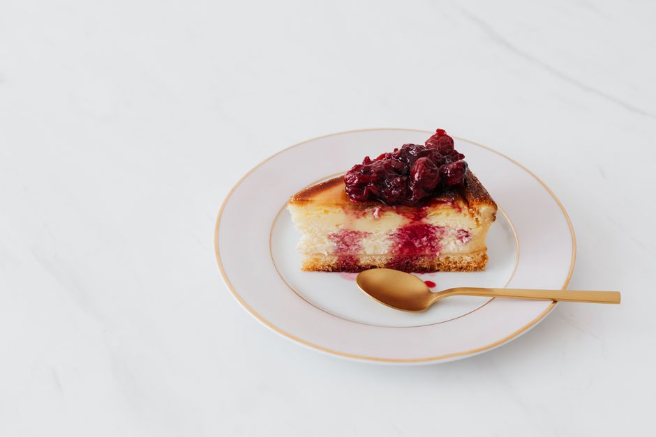 Lemon Berry Bars with berry compote — food · Desserts
