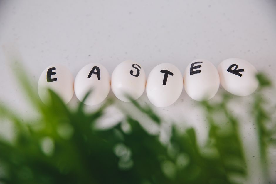 Hand-lettered name eggs