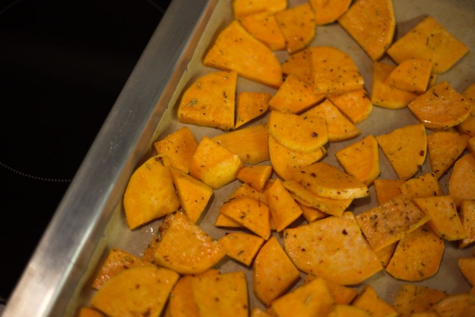 Sweet Potato Rounds with parmesan crunch — food · Snacks