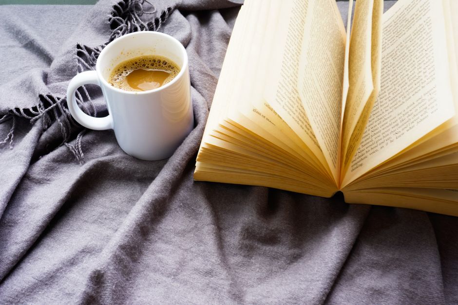 Book-And-Blanket Hour during a screen break — wellness · Relaxation