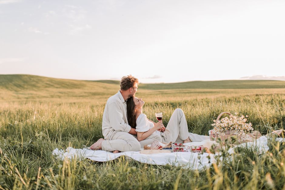 Sunset Picnic around a living-room setup — entertainment · Date Nights
