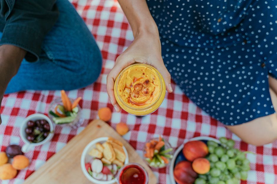 Carrot Hummus Boats with everything seasoning — food · Snacks