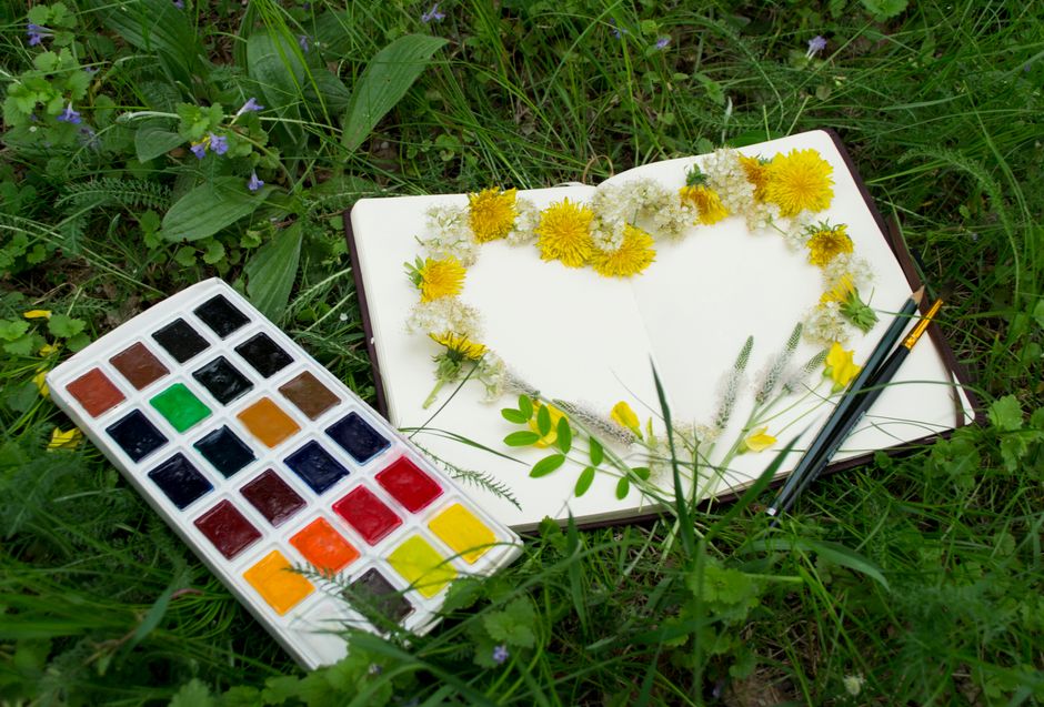 Pressed-Flower Watercolor with a layered-paper effect — diy-creativity · Art & Painting