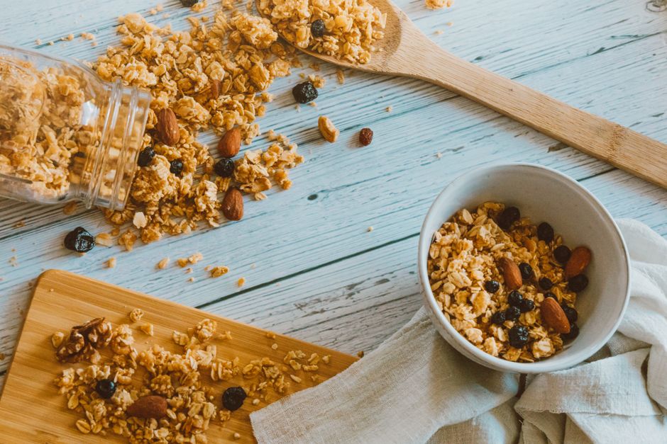 Peach Almond Granola for toast brunch spread — food · Breakfast & Brunch