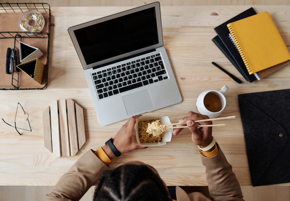 Screen-Free Meal during a workday lull — wellness · Healthy Habits