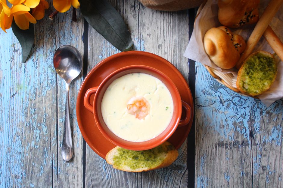 Soup-and-Bread Table for comfort food cravings — food · Food & Hosting