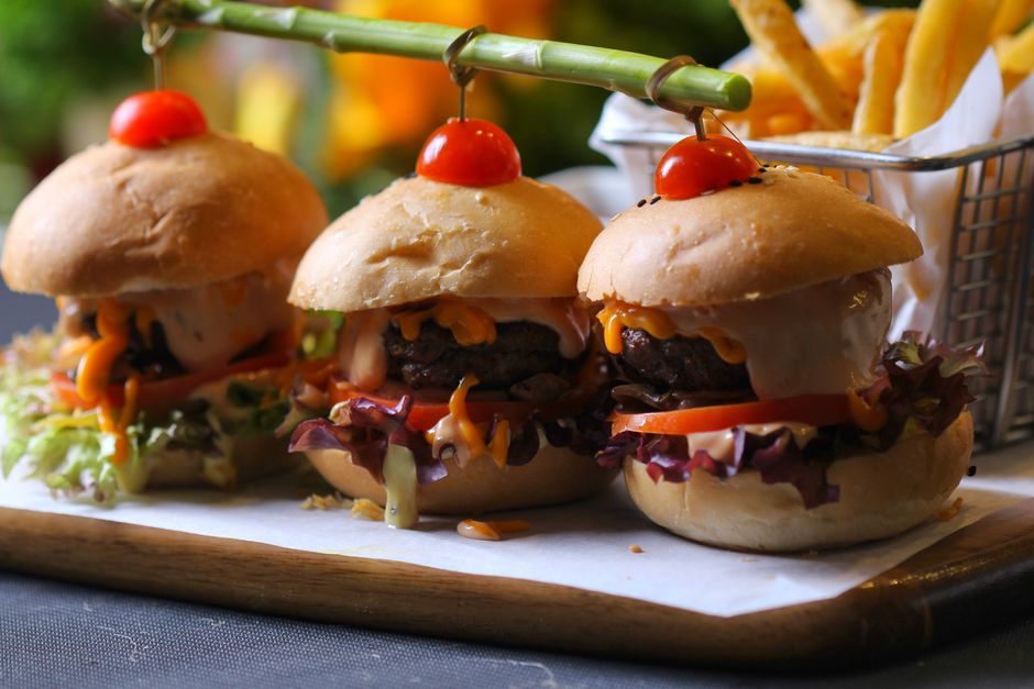 Mini Veggie Sliders with a lemony dip — food · Party Food