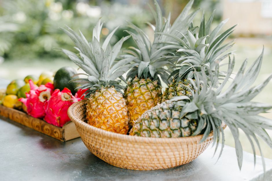 Pineapple Agua Fresca with rosemary sprigs — food · Drinks