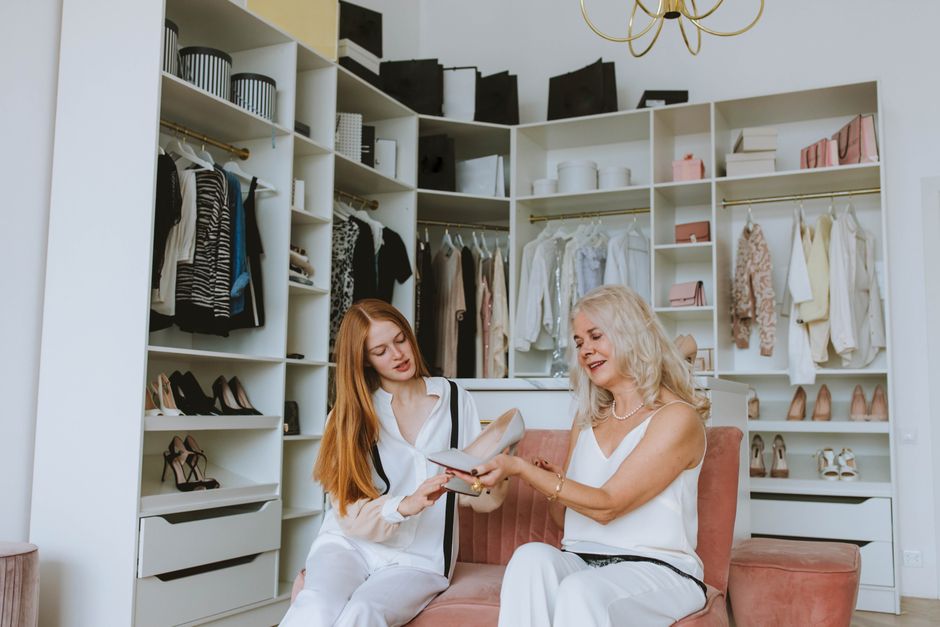 Closet Dividers using warm neutral tones — home · Organization