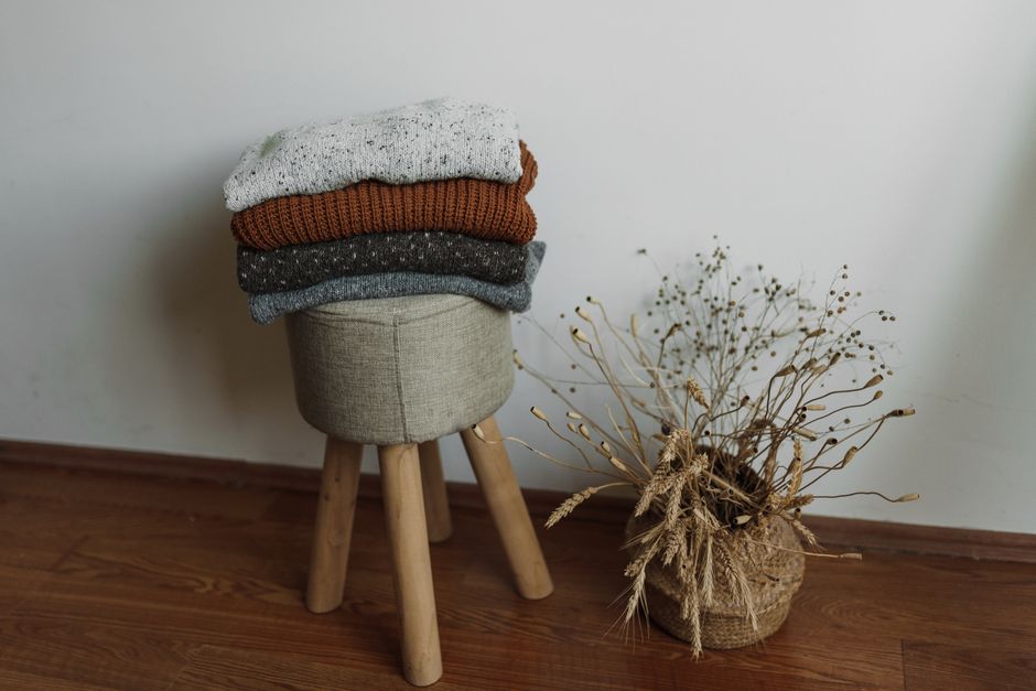 Small Stool using mixed wood tones — home · Bathrooms