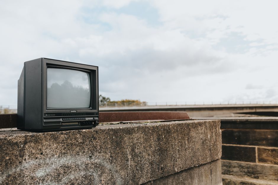 nostalgia-filled movies & tv around a living-room setup — entertainment · Movies & TV
