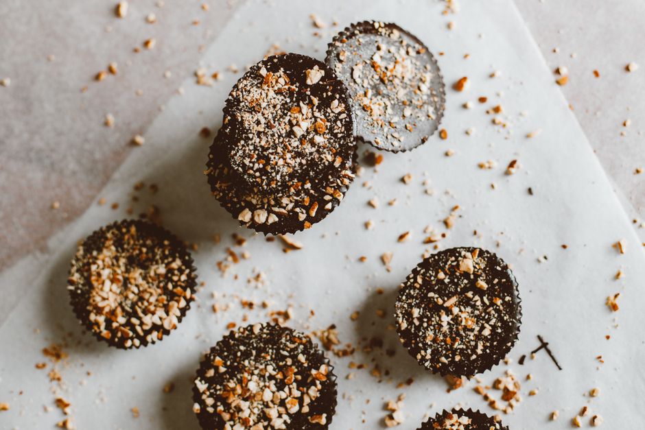 Chocolate Mousse Cups with almond crumble — food · Desserts