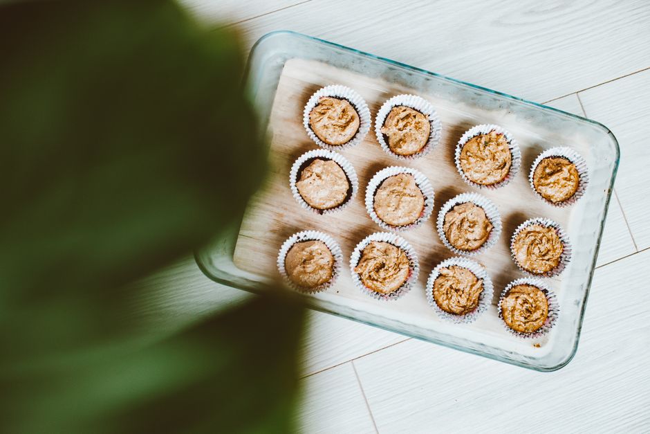 Blueberry Muffins with lemon zest — food · Baking
