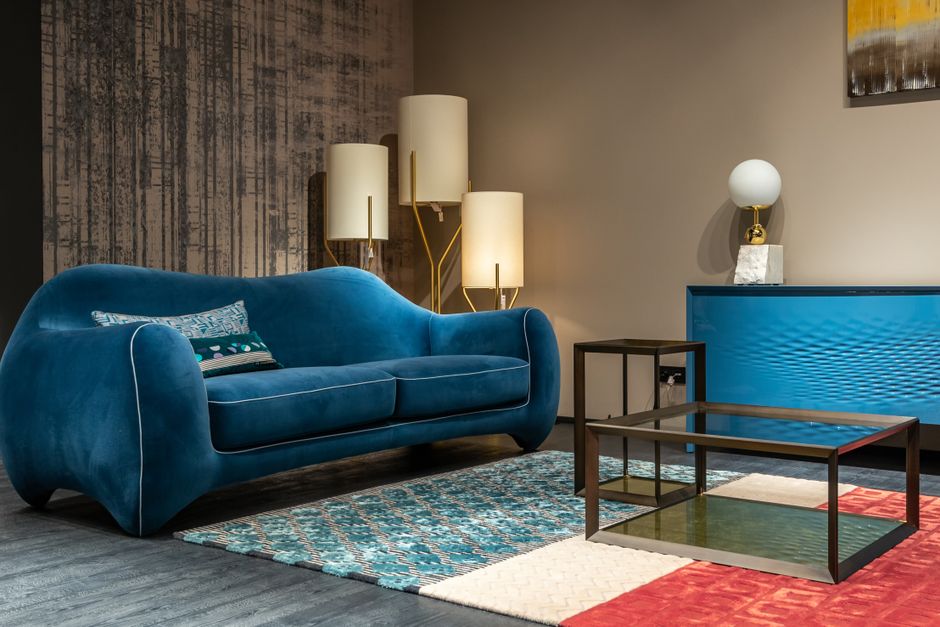 Floor Lamp with woven texture — home · Living Rooms
