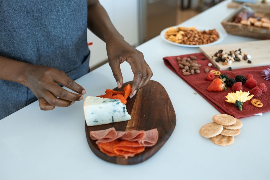 Midnight Snack Board around a handmade centerpiece — celebrations · New Year's