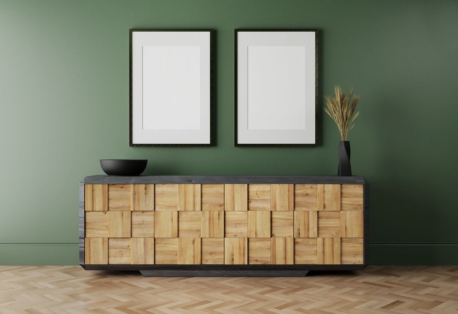 Oak Console using warm evening light — home · Home Decor