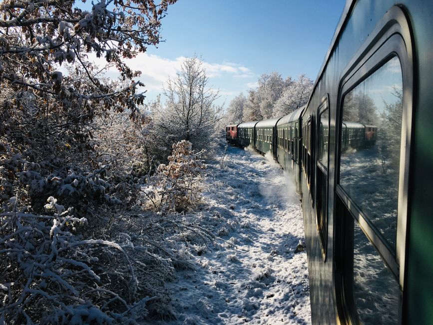 Scenic Train Ride around a bookstore visit — travel · Couples Travel