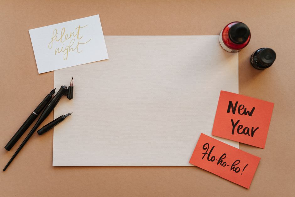 Year-In-Review Cards with a grown-up finishing detail — celebrations · New Year's