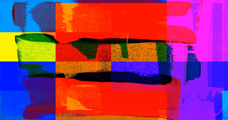 Geometric Color Field — palette knife landscape with a personalized monogram — diy-creativity · Art & Painting