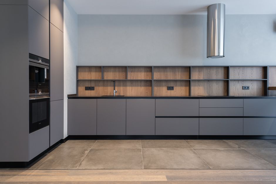 Mixed-Material Kitchen with woven texture — home · Interior Design