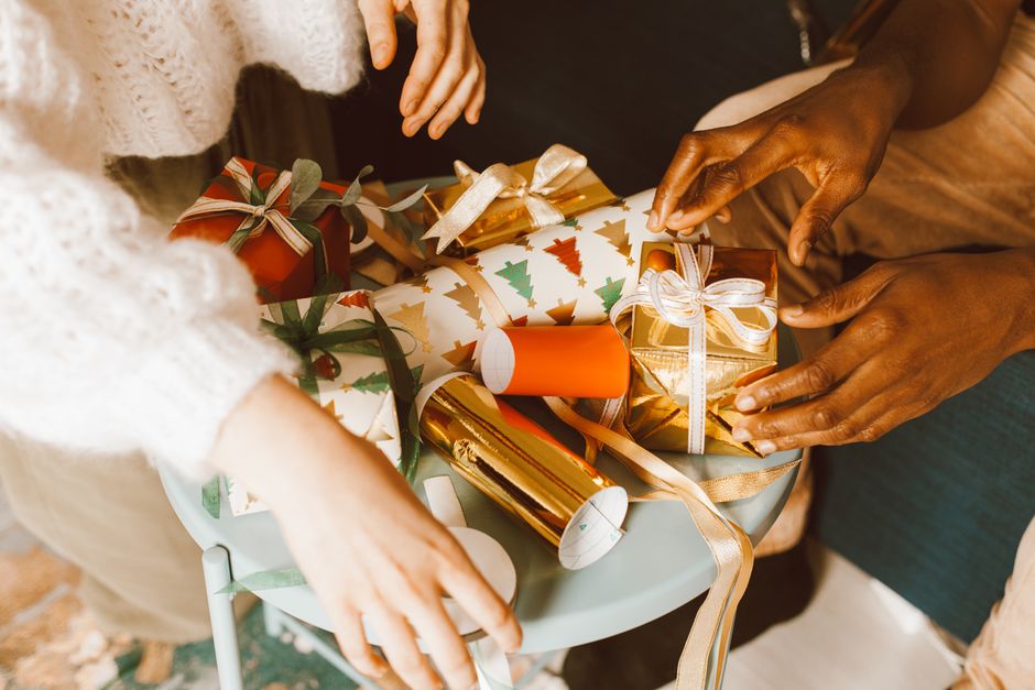 Gift-Wrapping Station around a shared activity — celebrations · Christmas
