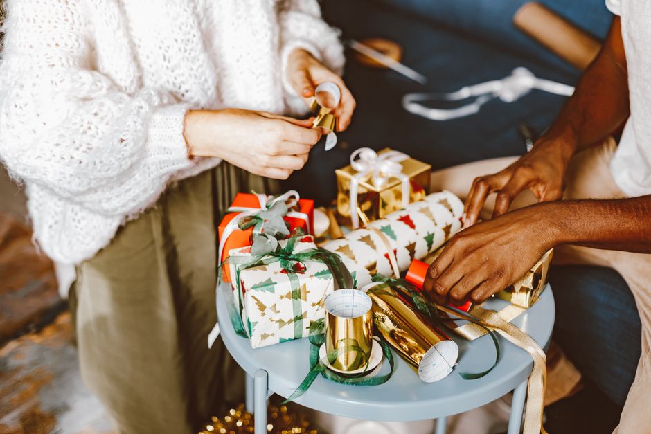 Gift-Wrapping Station around a quiet morning celebration — celebrations · Christmas
