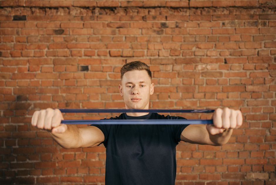 Resistance-Band Routine during a morning transition — wellness · Fitness
