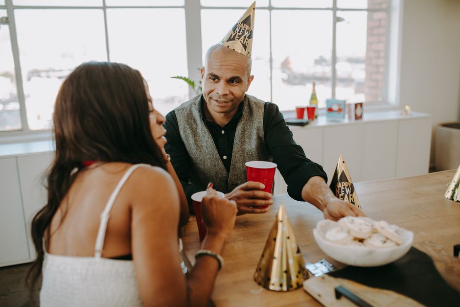 table new year's with a candlelit welcome — celebrations · New Year's