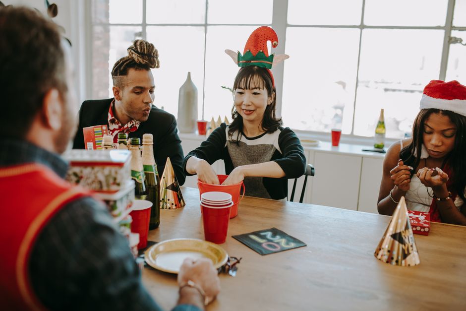 Holiday Trivia Night around a living-room setup — entertainment · Trivia