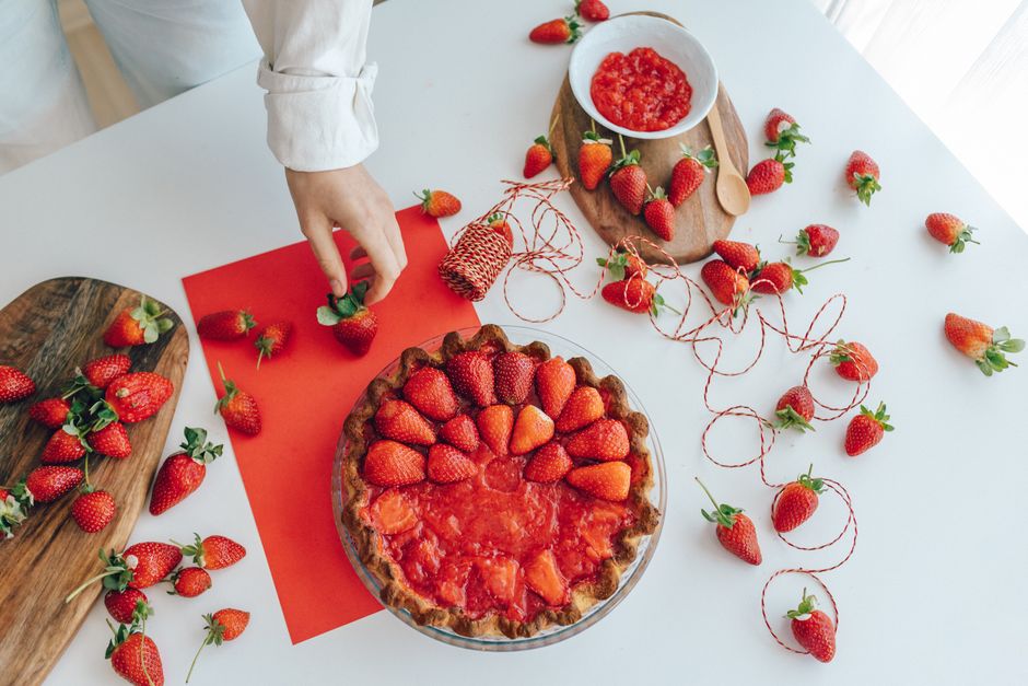 Strawberry Galette with almond paste — food · Baking